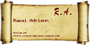 Rapai Adrienn névjegykártya